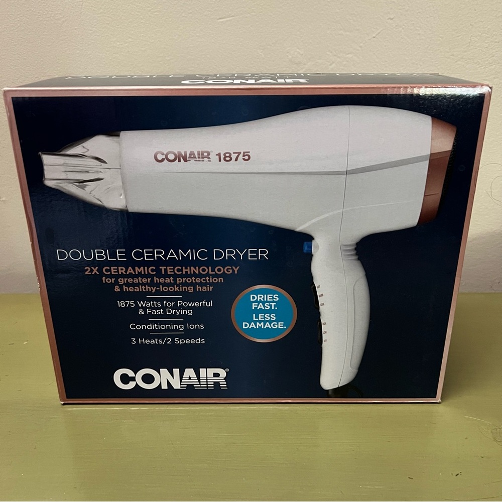 Conair White and Gold Ceramic Hair Dryer Tool